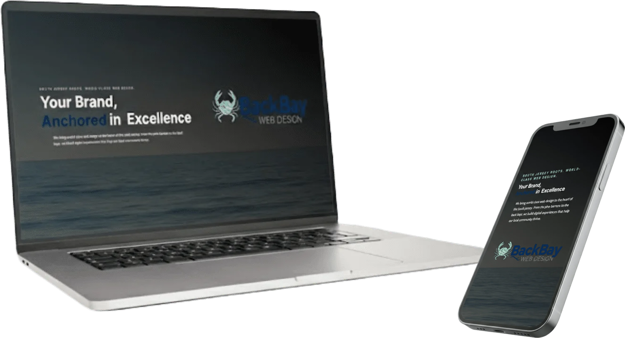 Back Bay Web Design website shown on a laptop and phone