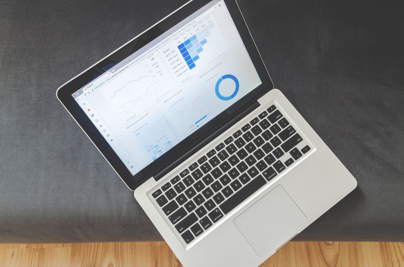 Website analytics dashboard showing traffic and visitor data