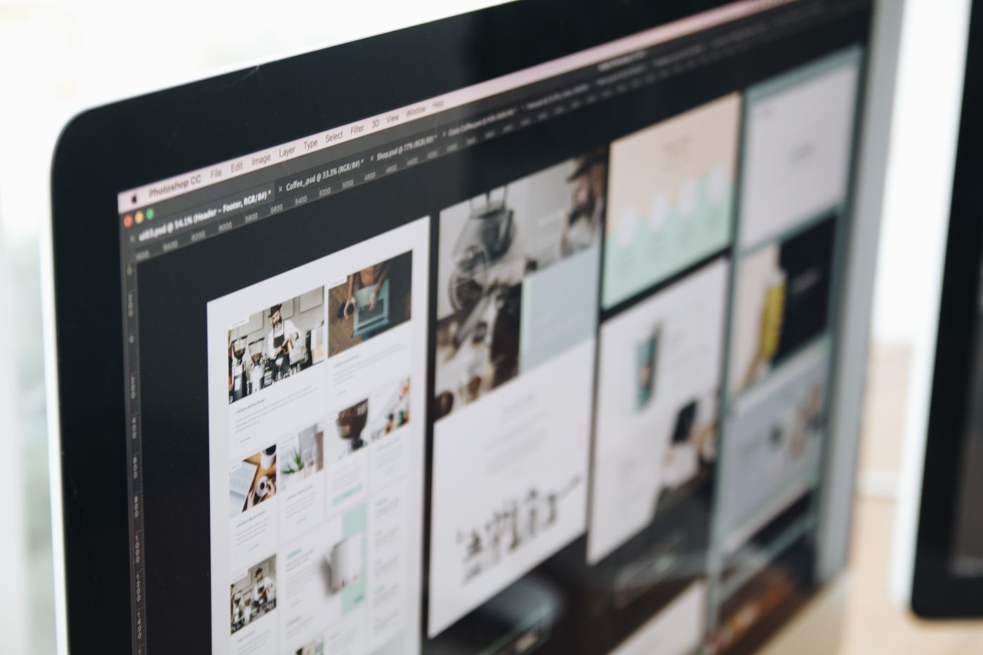 Custom website design work in progress